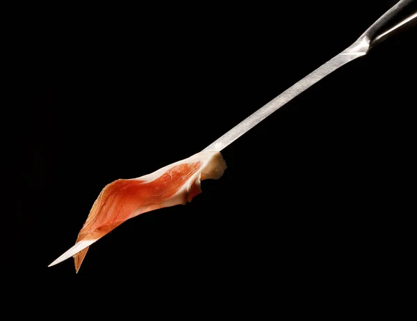 bıçak ile siyah Jamon dilim