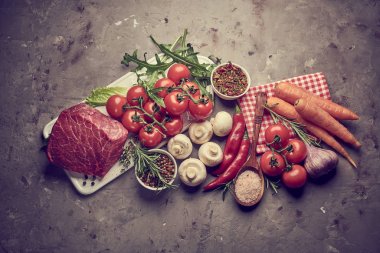 sağlıklı yemek için taze malzemeler