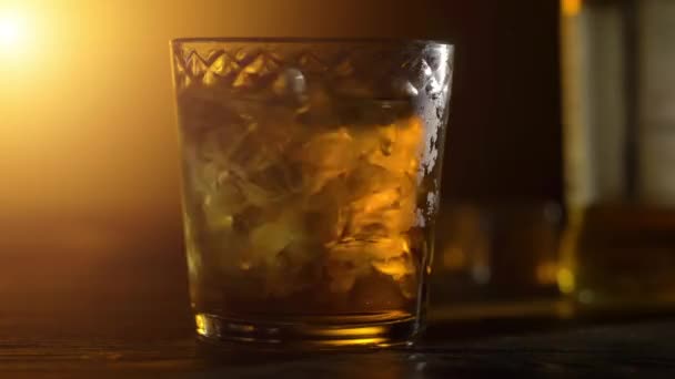 Kostki lodu w whisky — Wideo stockowe