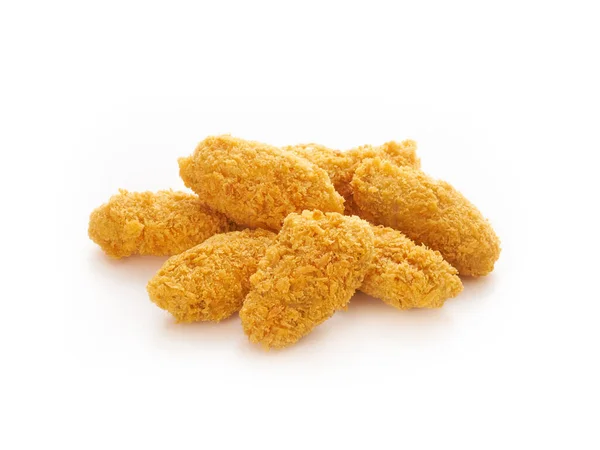 Nuggets de frango crocante frito no fundo branco — Fotografia de Stock