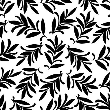 Çiçekli süs yapraklarının, dalların, buklelerin, dalgalı çizgilerin soyut desenleri. Tebrik kartı, davetiye, duvar kağıdı, ambalaj kağıdı, kumaş için dekoratif vektör illüstrasyonu