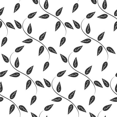 Yapraklardan, dallardan, buklelerden, akan çizgilerden oluşan soyut bir el çizimi. Tebrik kartı, davetiye, duvar kağıdı, ambalaj kağıdı, kumaş için dekoratif vektör çizimi