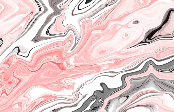 Abstract realistic liquid paint Marbling effect, fluid art technique of splashes, flows, drops and strokes of paint. Acrylic pink backdrop texture for wallpaper, covers, wrapper, fabric, packaging.