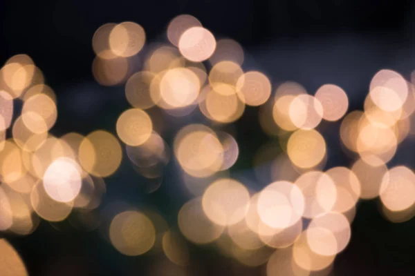 Blurred Golden Garland City Night Light Blur Bokeh Defocused Background — Stock Photo, Image