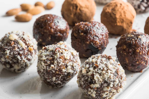 Homemade energy balls. Concept healthy food.