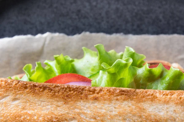 Layers of sandwich. Close up. Food pattern. — Stock Photo, Image