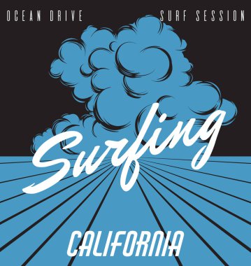  Yaratıcı teklif tipografik arka plan. Afişini bulutlar ile gerçeküstü manzara ile. Kartı, poster, afiş, t-shirt için yazdırma için şablon.