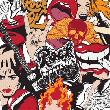 Resimler ve el yazısı yazı ile vektör el çekilmiş tasarlamak. Şablon için kart, poster, afiş, yazdırmak için t-shirt, PIN, rozet, retro tarzı yaptı moda yama.