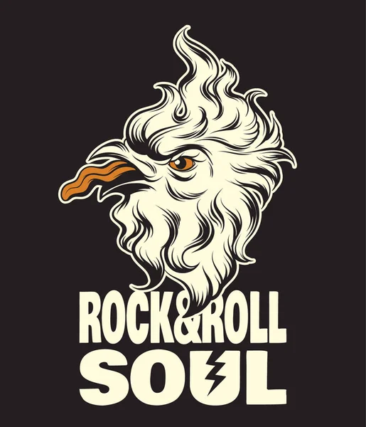 Rock Roll Soul Citar Fondo Tipográfico Vector Ilustración Dibujada Mano — Vector de stock