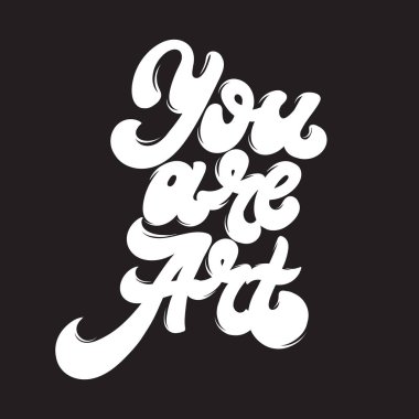 Sanat vardır. Vektör el yazı çekilmiş. Şablon kartı, poster. afiş, t-shirt, pin, rozet, yama için yazdırma.