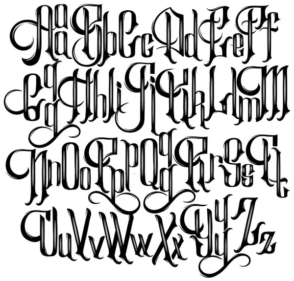 Vector Handgeschreven Gotische Lettertype Voor Unieke Belettering Typografie Voor Kaart — Stockvector