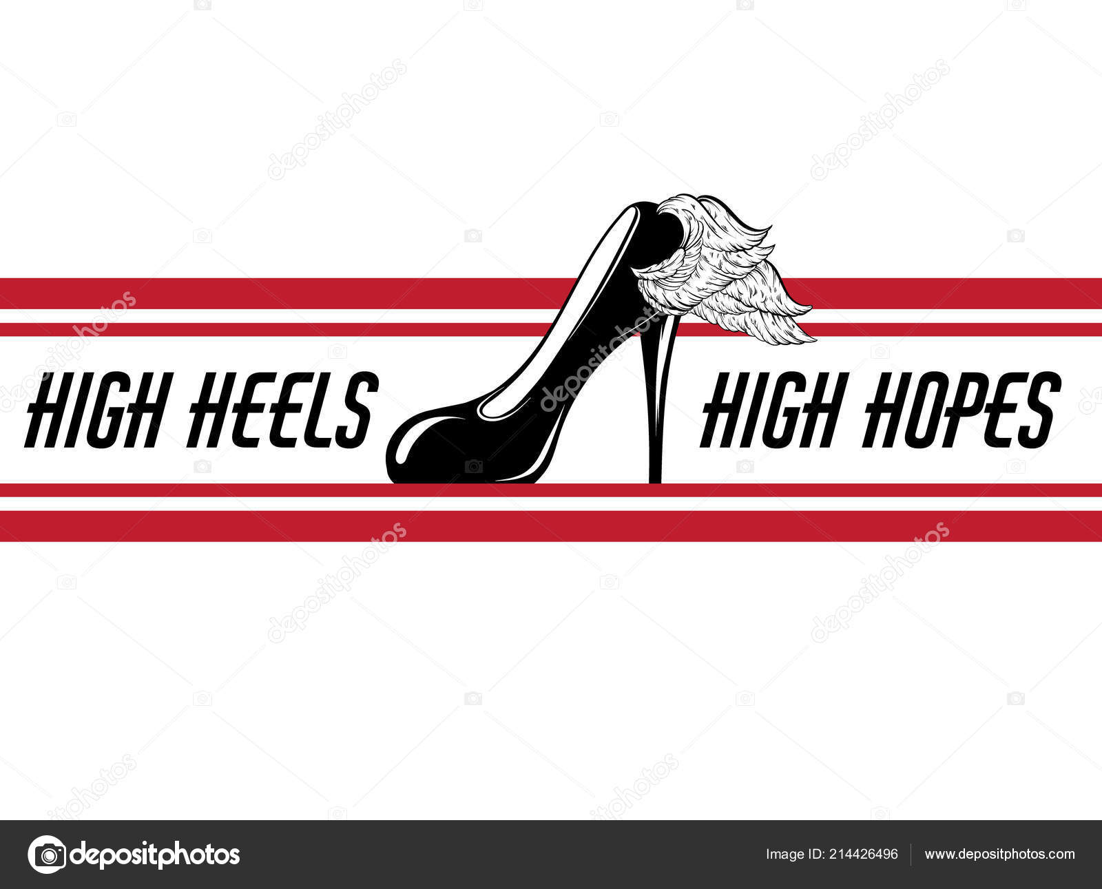 High Heels High Hopes Vector Hand Drawn Illustration Shoe Wing Pertaining To High Heel Template For Cards