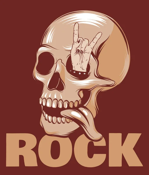 인간의 두개골 Withrock 고립의 손으로 크리에이 작품입니다 포스터 — 스톡 벡터