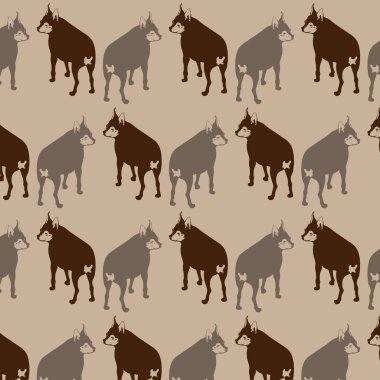 Oyuncak terrier izole el çizilmiş illüstrasyon ile Vektör deseni.