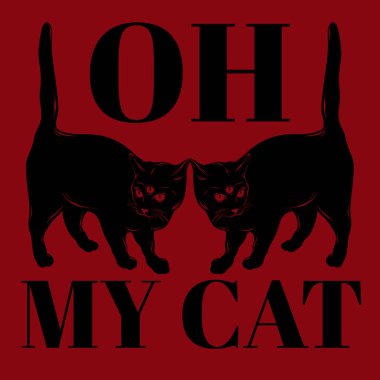 Aman tanrım. Üç gözü izole edilmiş kedilerin vektör el çizimillüstrasyonu.