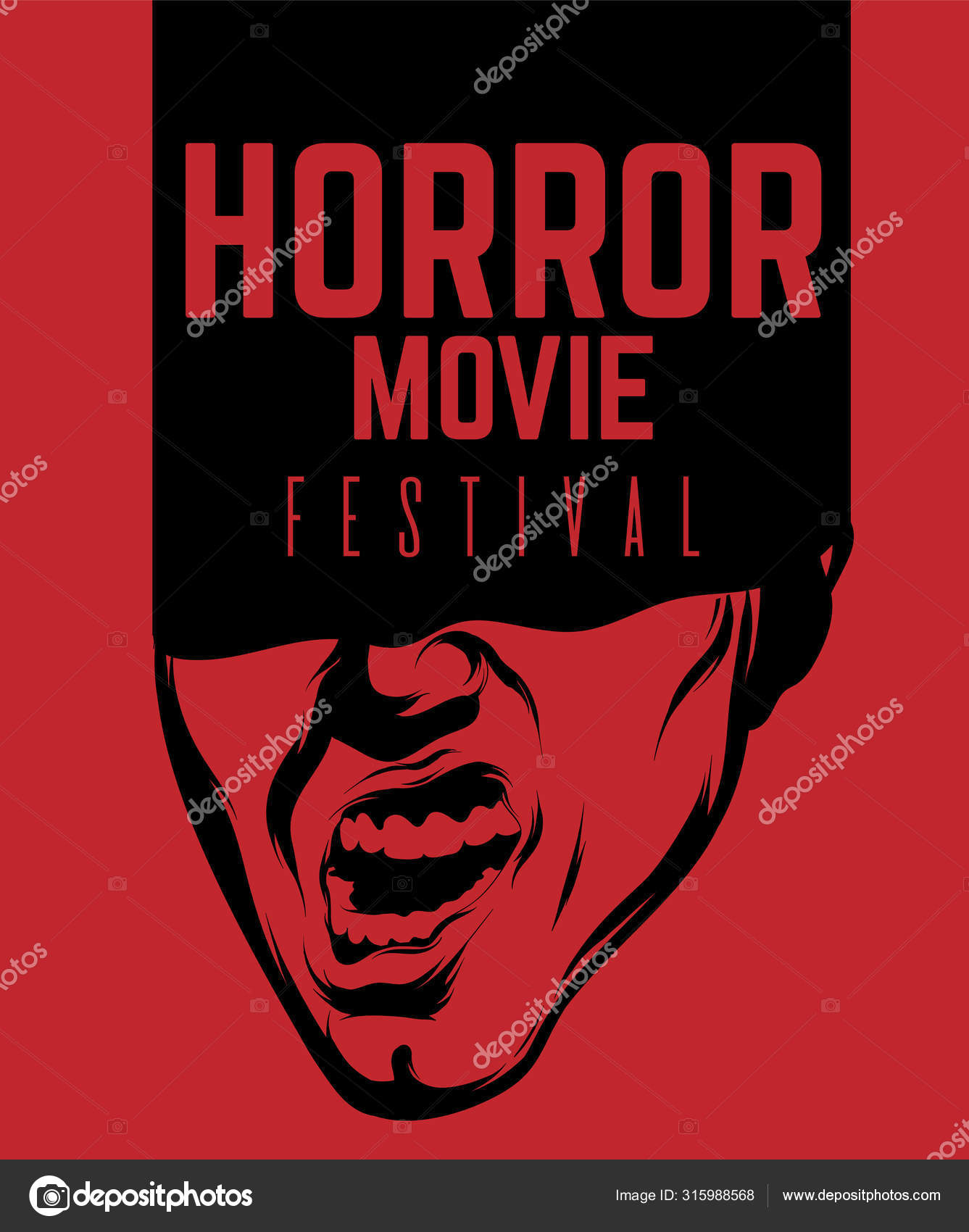 Projeto Do Cartaz De Filmes De Terror Ilustração do Vetor