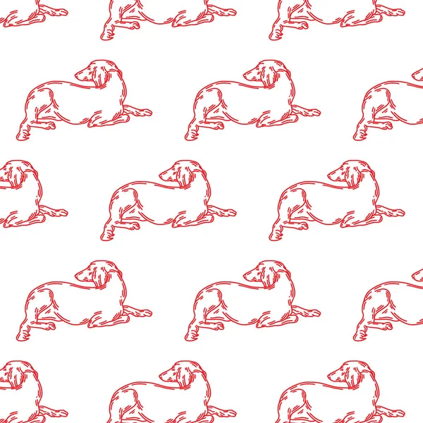 用手绘图解的矢量图例分离了躺着的波斯灰狗 纹身艺术 T恤衫印模 贴片模版 — 图库矢量图片