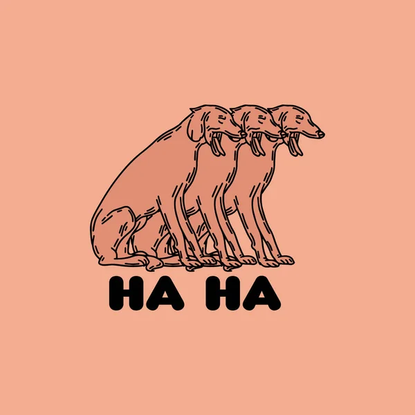 Vektor Gambar Tangan Ilustrasi Dari Tertawa Anjing Greyhound Terisolasi Tato - Stok Vektor
