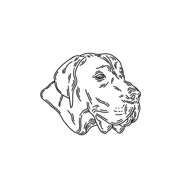 Vector Mão Desenhada Ilustração Cão Alemão Isolado Artesanato Tatuagem Modelo —  Vetores de Stock