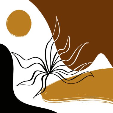 Vektör el düz soyut arkaplan çizdi. Yaratıcı sanat eserleri. Kart, poster, afiş, tişört, rozet, yama için baskı şablonu.