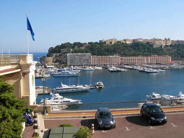 Monte Carlo Monaco July 2007 View Yachts Port Hercules Cityscape — Stock Photo, Image