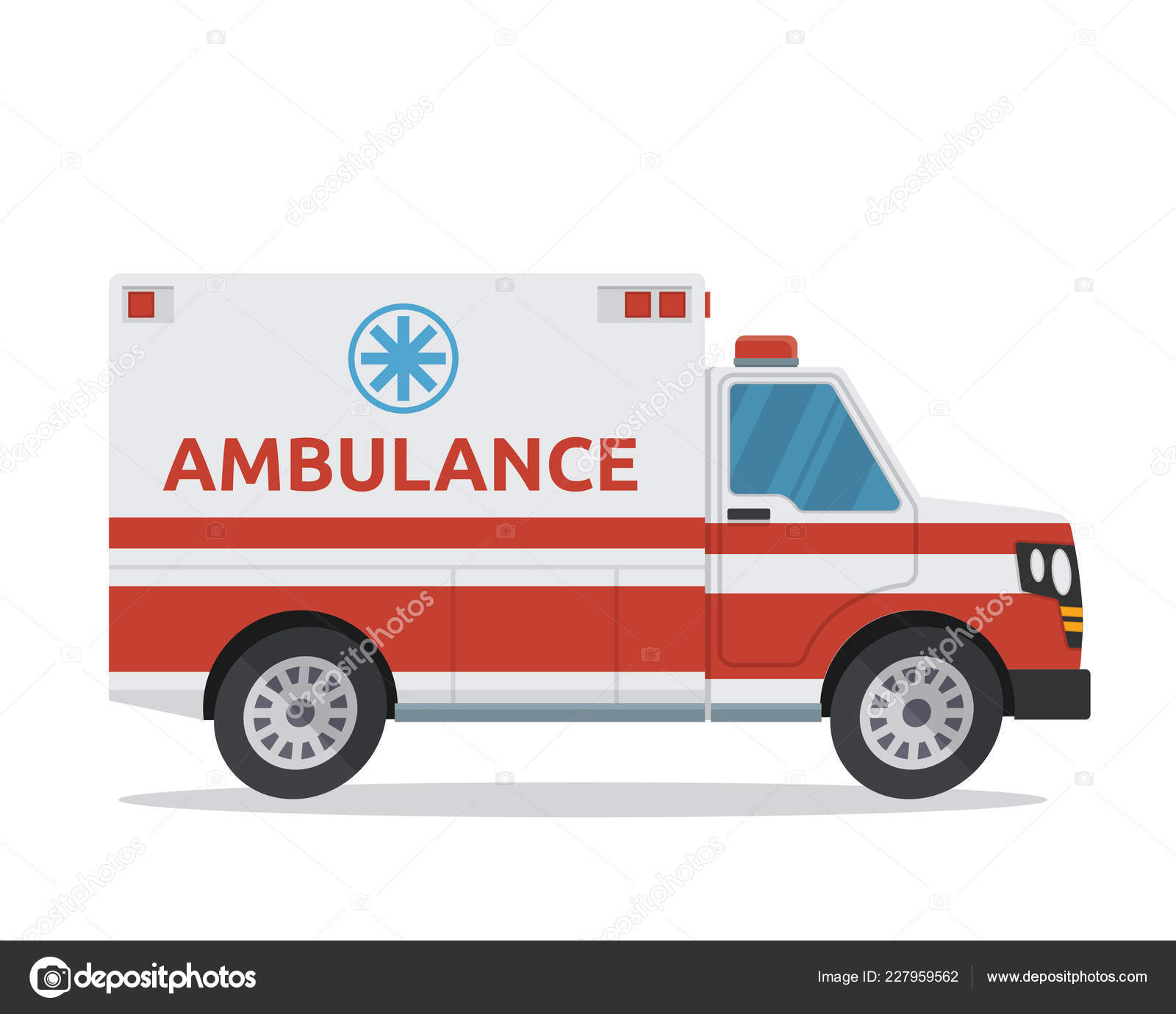 Modern Flat Urban Vehicle Illustration Logo Ambulance Vector Image By C Naulicreative Vector Stock