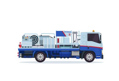 Modern Havaalanı Tank kamyon Refueler yere destek araç ekipman illüstrasyon