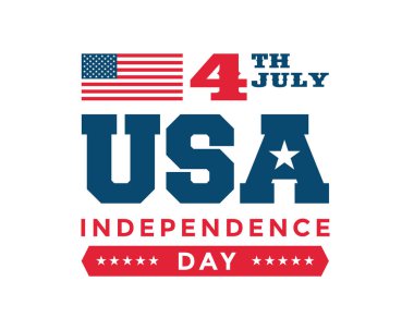 Vintage Amerika Birleşik Devletleri 4 Temmuz bağımsızlık günü Logo rozet illüstrasyon