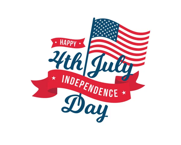 Jahrgang Vereinigte Staaten Von Amerika Juli Unabhängigkeitstag Logo Abzeichen Illustration — Stockvektor