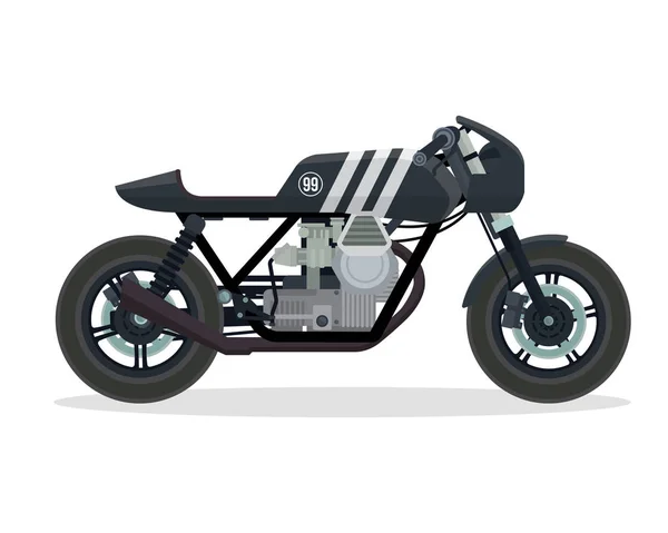 Ilustrasi Sepeda Motor Motocross Ekstrim Modern Latar Belakang Putih Terisolasi - Stok Vektor