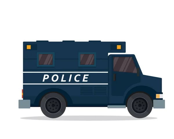 Nowoczesne Mieszkanie Miejski Pojazd Ilustracja Logo Policja Van Więźnia Ilustracje Stockowe bez tantiem