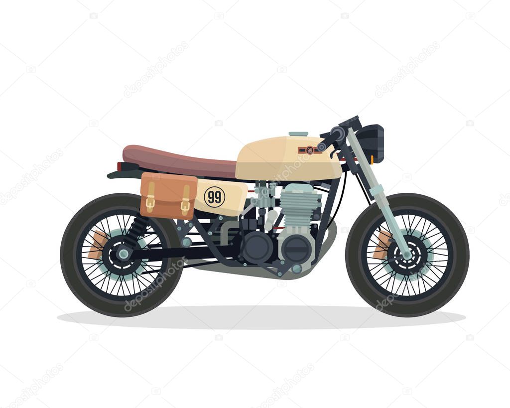 Modern Extreme Sport Motocross Bike Illustration In Isolated White Background