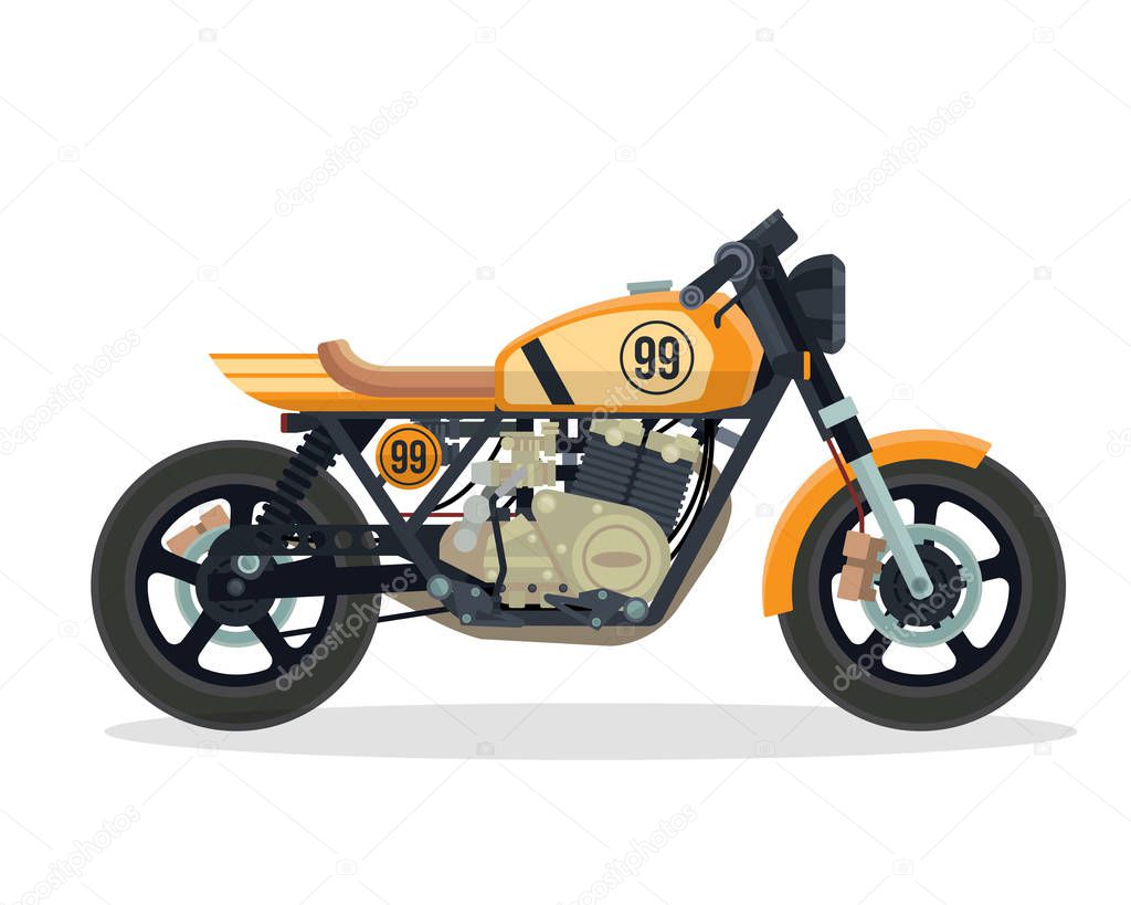 Modern Extreme Sport Motocross Bike Illustration In Isolated White Background