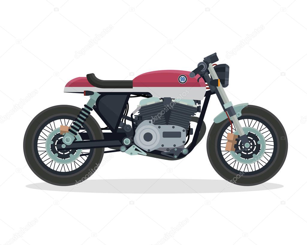 Modern Extreme Sport Motocross Bike Illustration In Isolated White Background