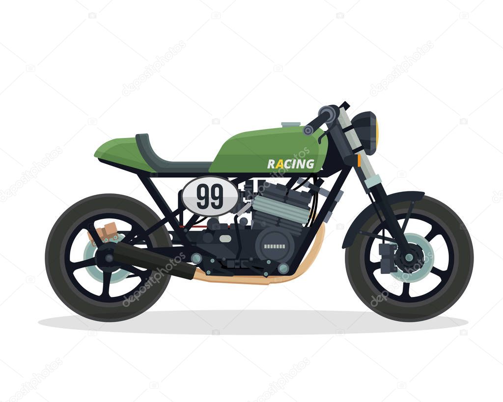 Modern Extreme Sport Motocross Bike Illustration In Isolated White Background