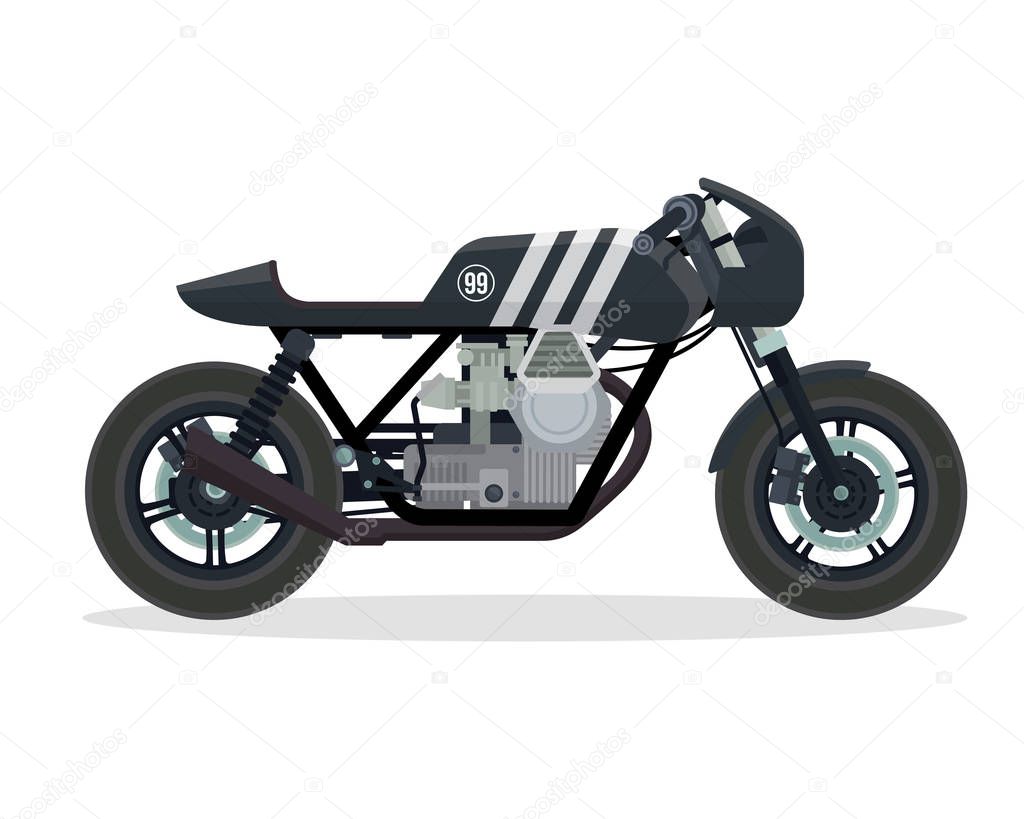 Modern Extreme Sport Motocross Bike Illustration In Isolated White Background