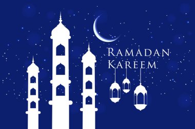 Modern İslam Eid Mubarak geniş arka plan afiş ve kart illüstrasyon