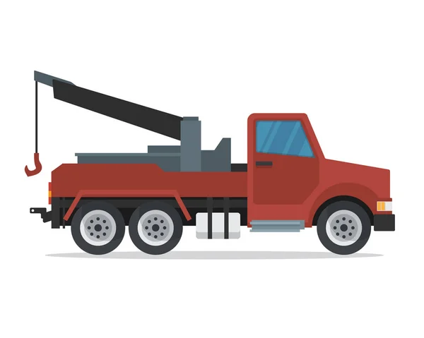 Modern Flat Construction Vehicle Illustration Crane Truck — Stock Vector