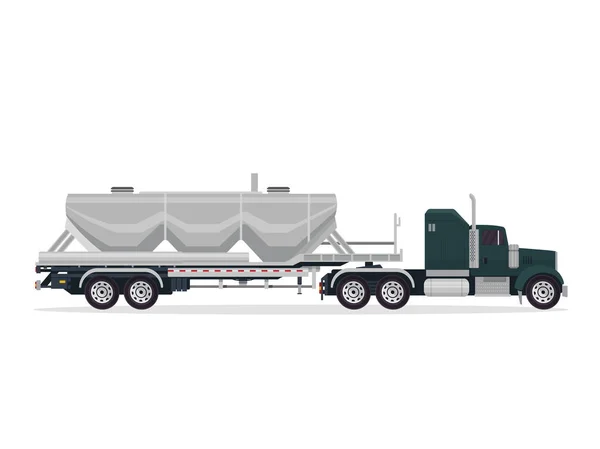 Moderne Große Kommerzielle Kohlenstoff Stahl Tanklastwagen Expedition Illustration Isolierten Weißen — Stockvektor