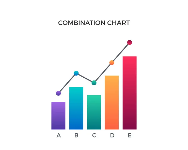 Gráfico Combinación Moderna Gráfico Negocios Elementos Infográficos Ilustración — Vector de stock