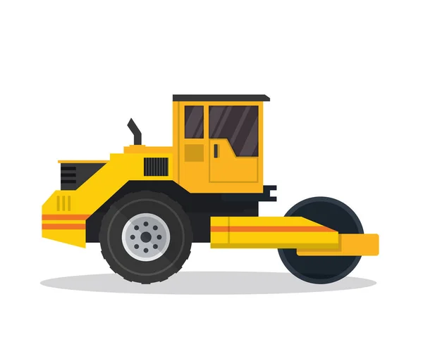 Modern Isometric Construction Vehicle Illustration Road Roller — Stock Vector