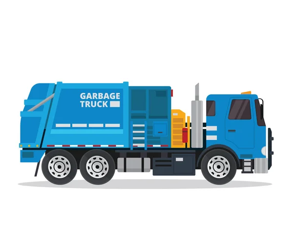 Moderne Flache Isolierte Müllwagen Illustration — Stockvektor