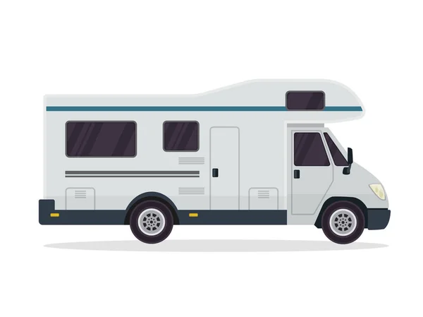 Moderne Flache Reisemobil Fahrzeug Illustration Geeignet Für Buch Symbol Druck — Stockvektor