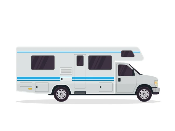 Moderna Flat Motorhome Veicolo Illustrazione Adatto Libro Icona Stampa Attività — Vettoriale Stock