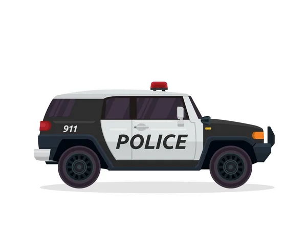 Modern Urban Police Patrol Vehicle Illustration Logo — Stock Vector