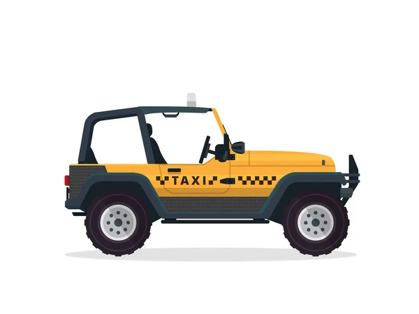 Moderno Urbano Amarillo Suv Familia Taxi Vehículo Ilustración — Vector de stock