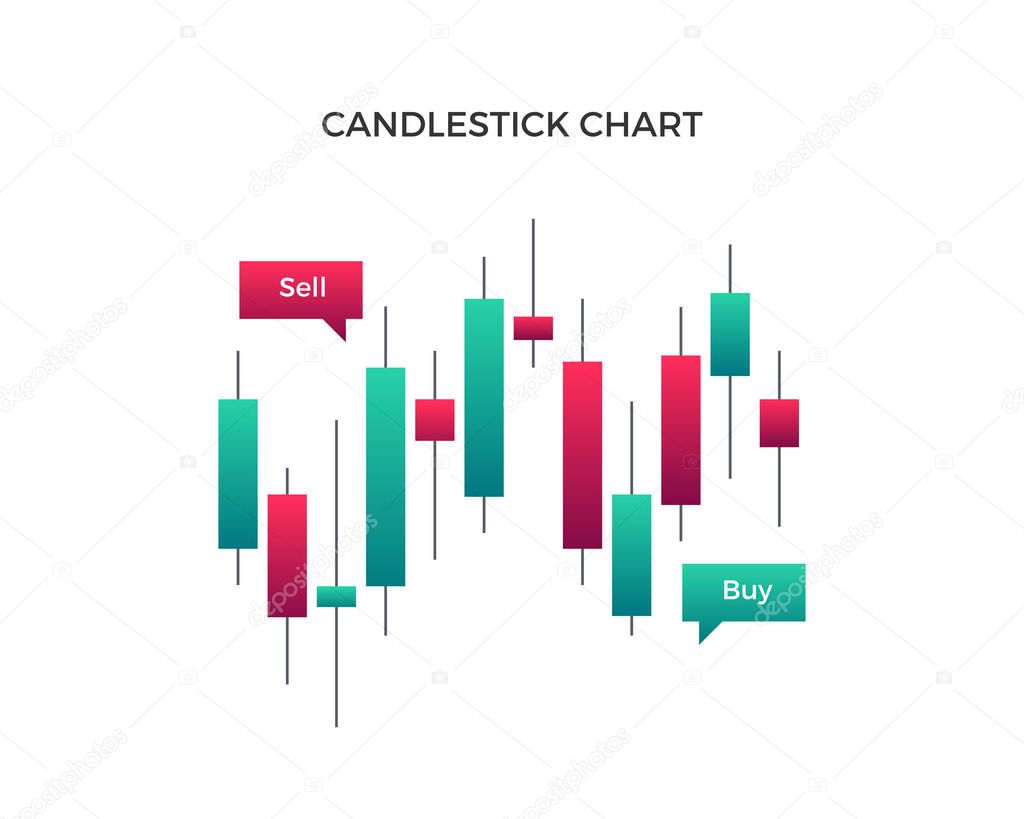 Modern Candlestick Chart Business Chart Infographic Elements Illustration