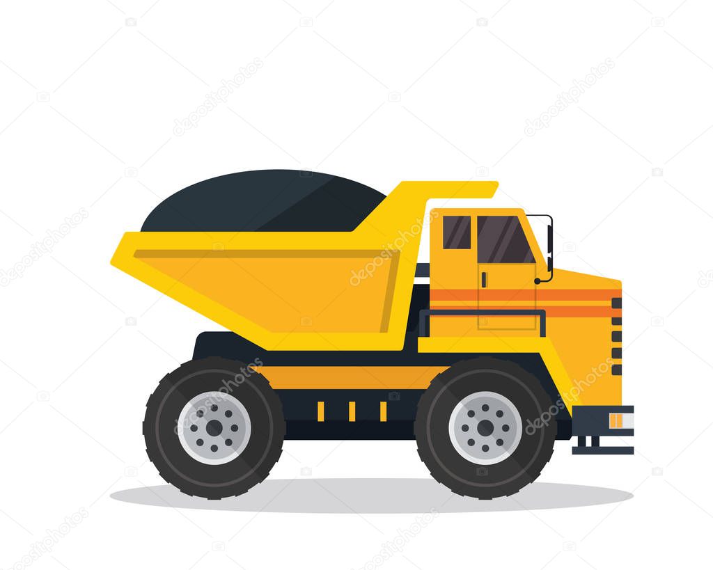 Modern Isometric Construction Vehicle Illustration - Dump Truck