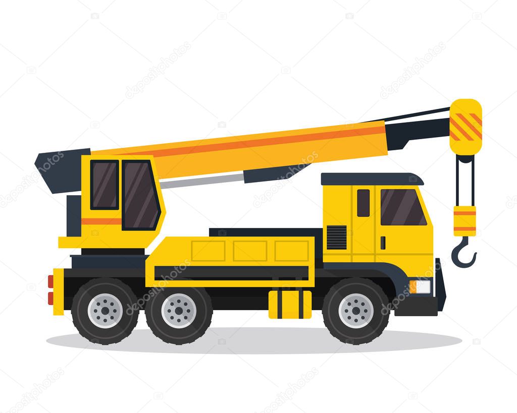 Modern Isometric Construction Vehicle Illustration - Crane Truck