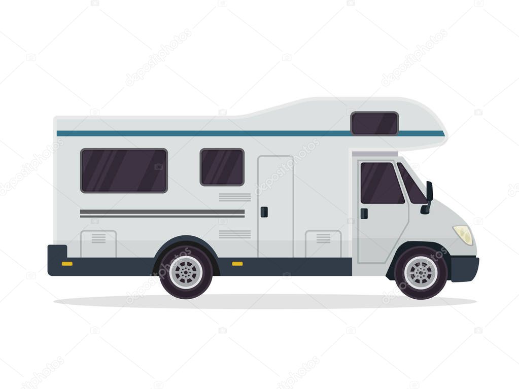 Modern Flat RV Motorhome vehicle illustration, suitable for book, icon, print, game asset, infographic and other design related occasion.